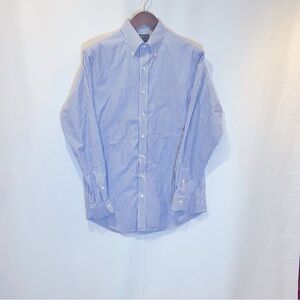 JOS A. Bank‎ travelers collection, blue and white pen striped dress shirt.